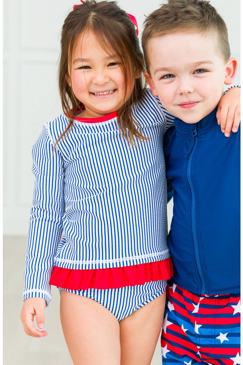Kids' Long Sleeve Two-Piece Swimsuit, Alternate, color, BLUE