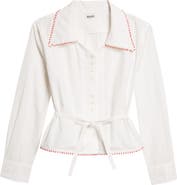 Bode Redbud Cotton Poplin Button-Up Shirt