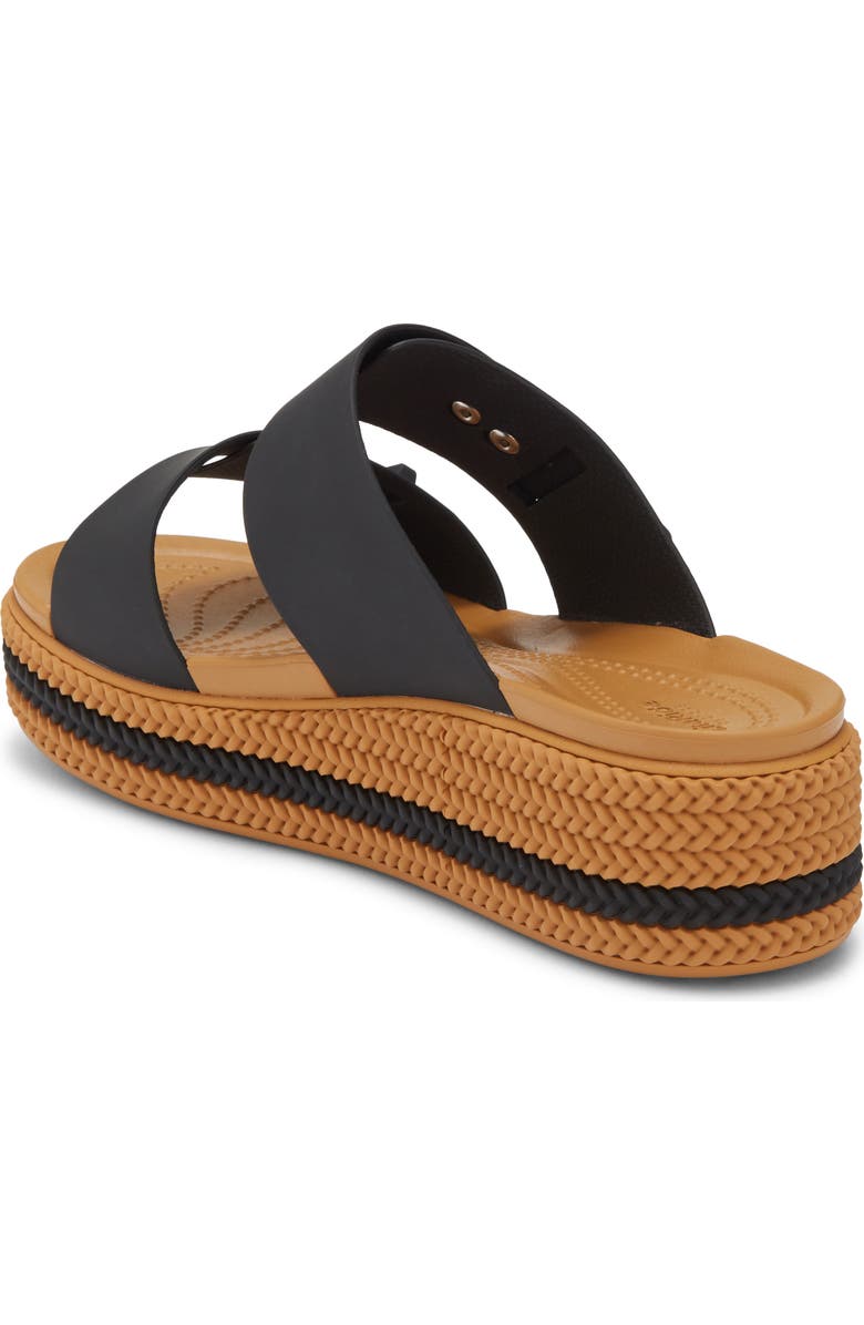 CROCS Brooklyn Buckle Wedge Slide Sandal, Alternate, color, Black