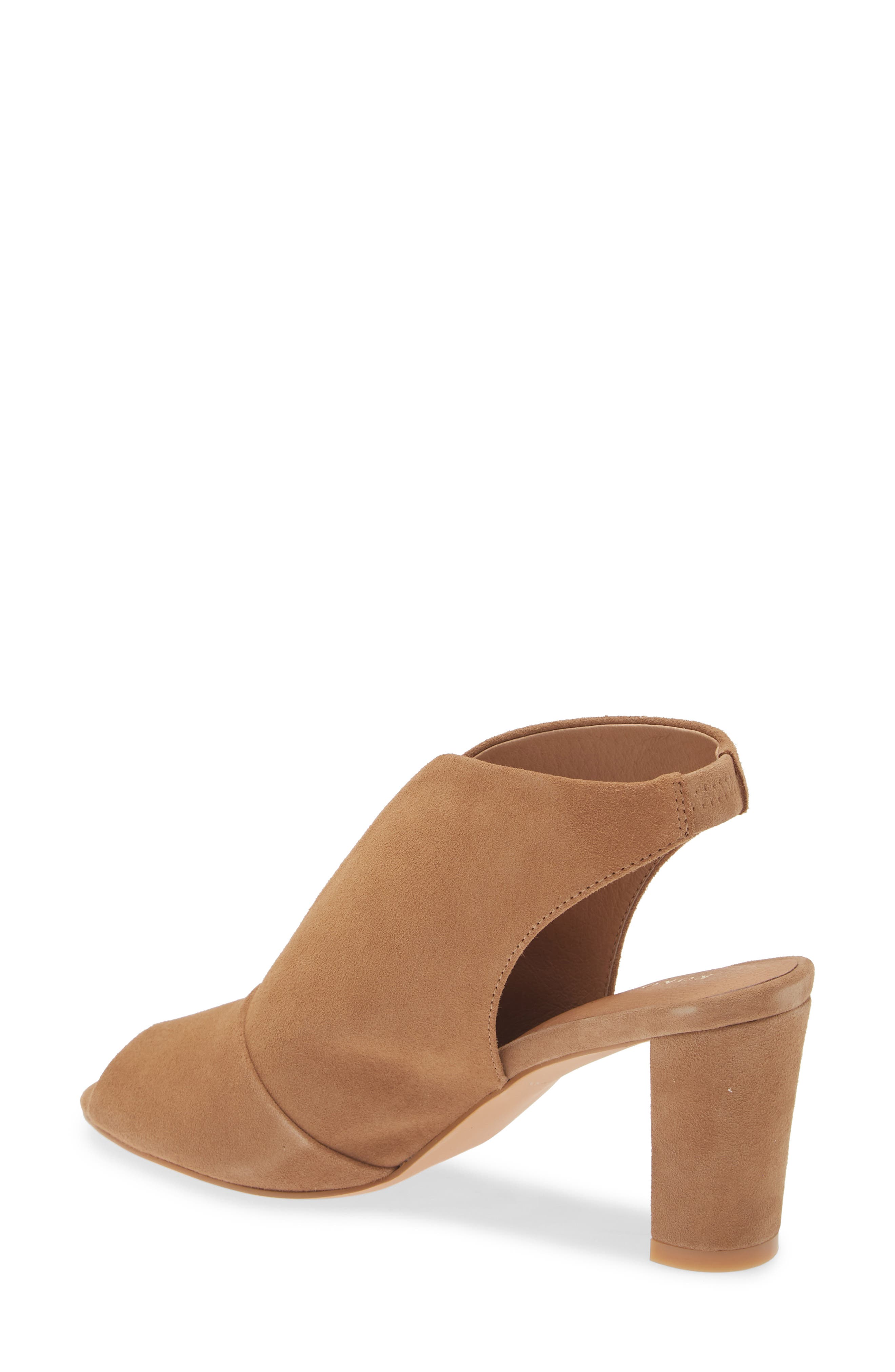 KOKO + PALENKI Pinnacle Ankle Strap Peep Toe Sandal, Alternate, color, Latte Suede