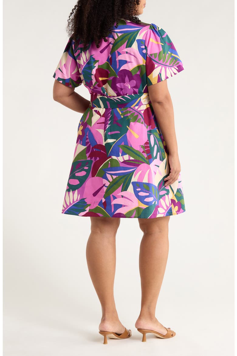 Blain Floral Ema Belted Dress, Alternate, color, PURPLE MULTI