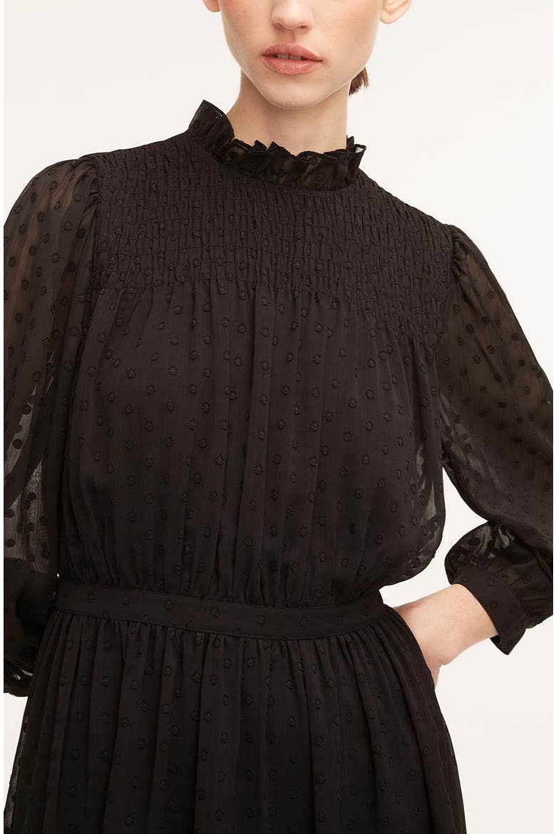 Clip-Dot Shirt Dress, Alternate, color, Black