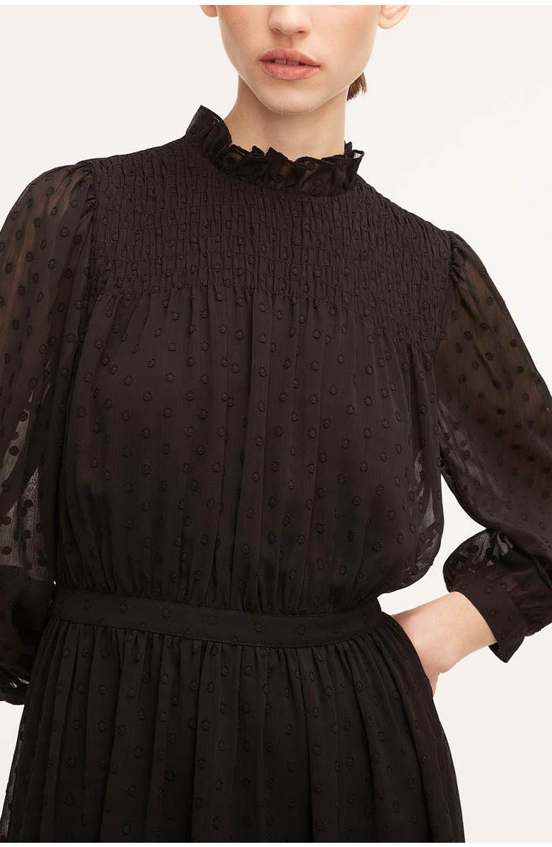 Rebecca Taylor Clip-Dot Shirt Dress, Alternate, color, Black