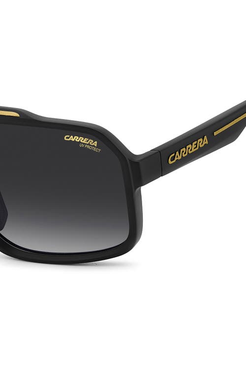 Carrera Eyewear C Sport 61mm Gradient Square Sunglasses In Matte Black Gold/dark Grey Sf
