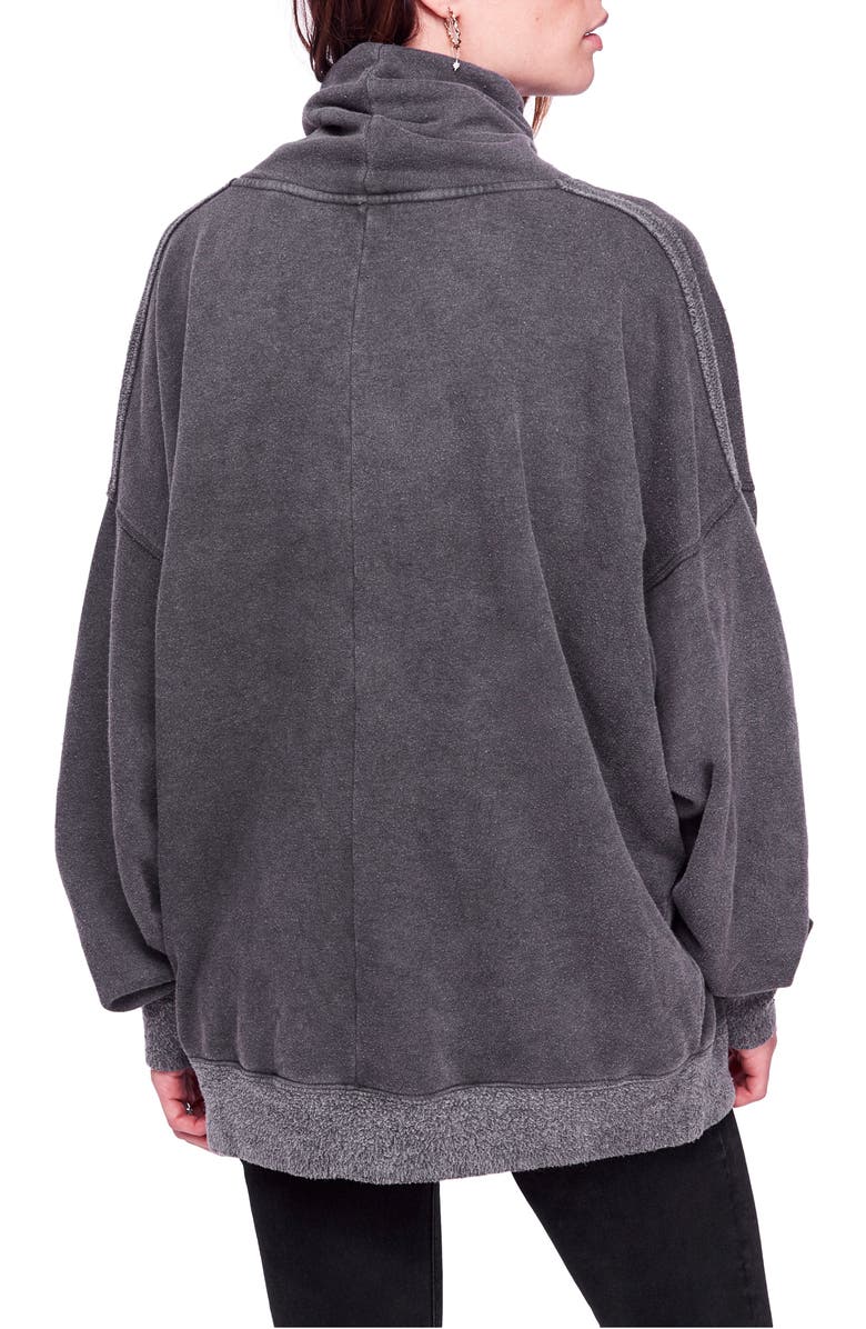 Free People Too Easy Turtleneck, Alternate, color, Black
