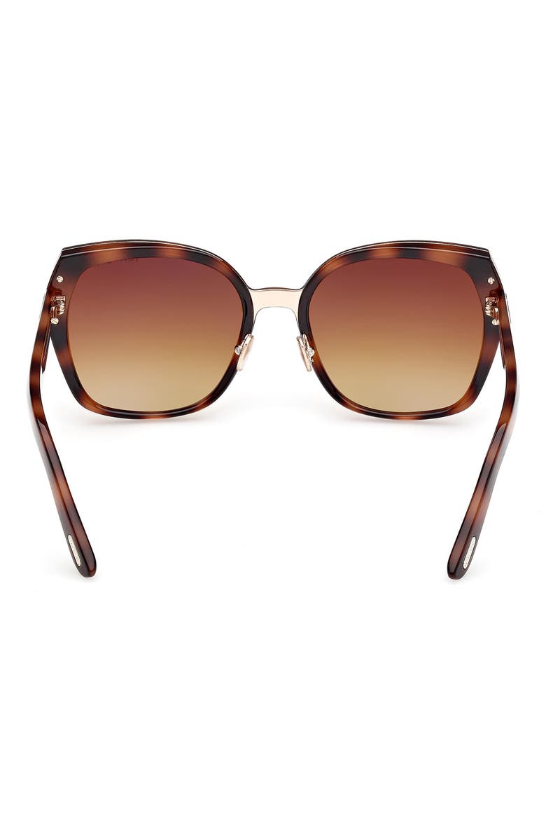 Plum 58mm Gradient Butterfly Sunglasses, Alternate, color, SHINY HAVANA / BROWN LENSES