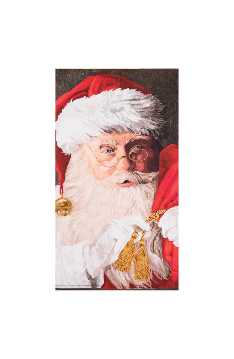 C&F Home 27" x 18" Printed Santa Claus & Toys Christmas Holiday Machine Washable Cotton Kitchen Dish Towel Decor Decoration, Alternate, color, Red