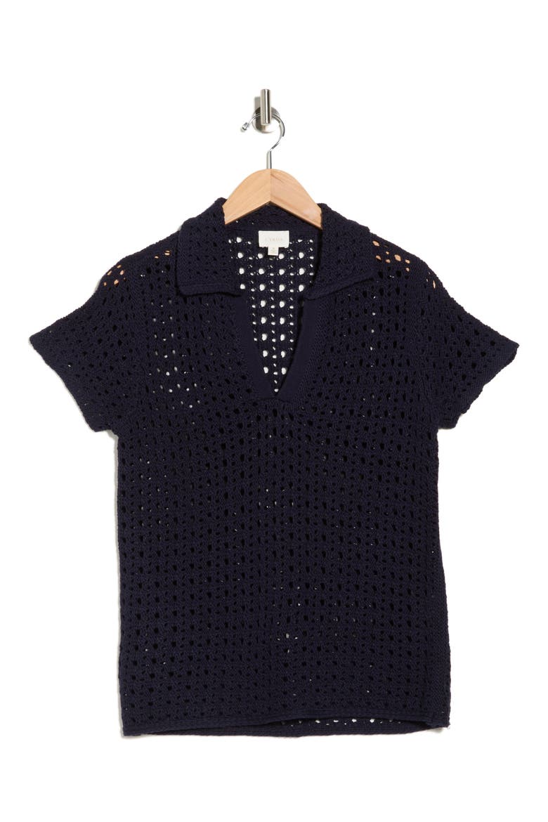 Open Stitch Polo, Alternate, color, ECLIPSE