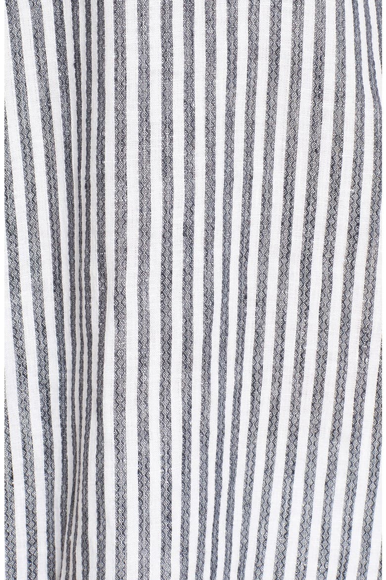 'Sahara Stripe' Print Long Sleeve Linen Tunic, Alternate, color, NAVY- IVORY SAHARA STRIPE
