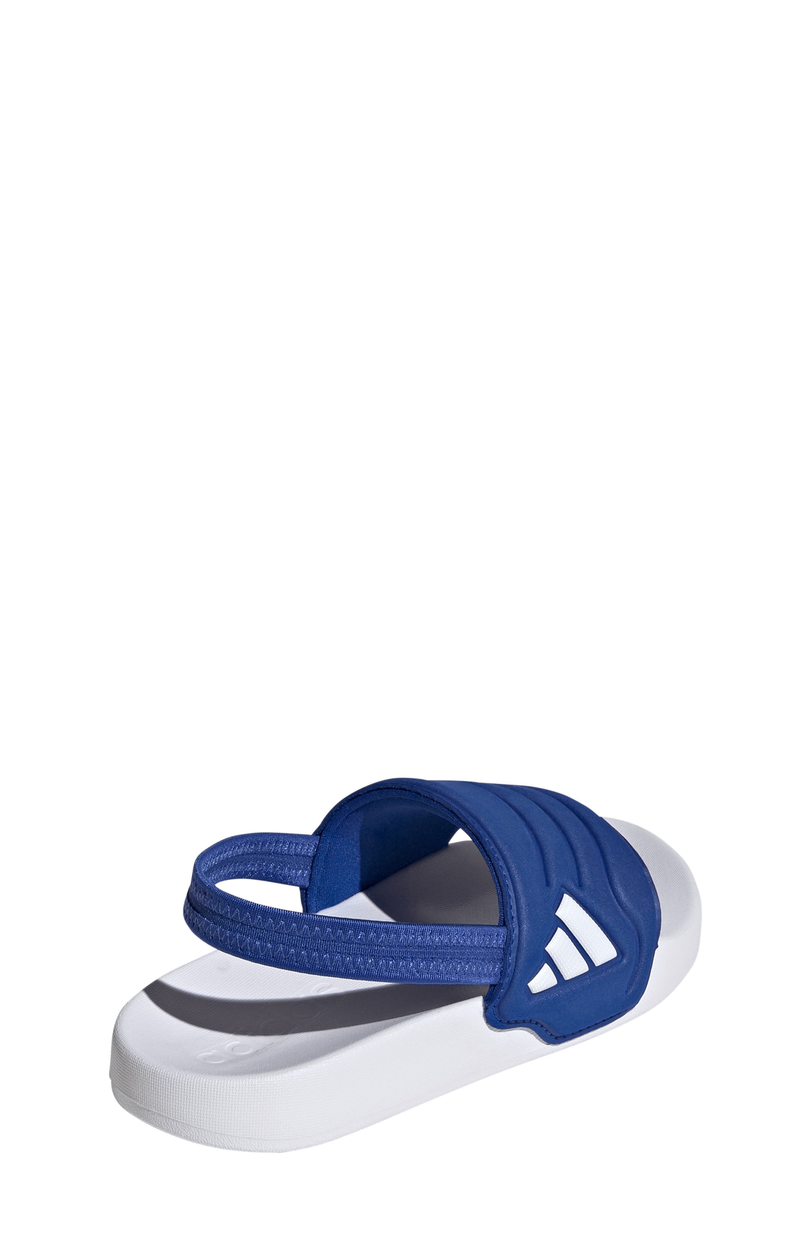 adidas Kids' Adilette Estrap 2.0 Slide Sandal, Alternate, color, Royal Blue/ Footwear White