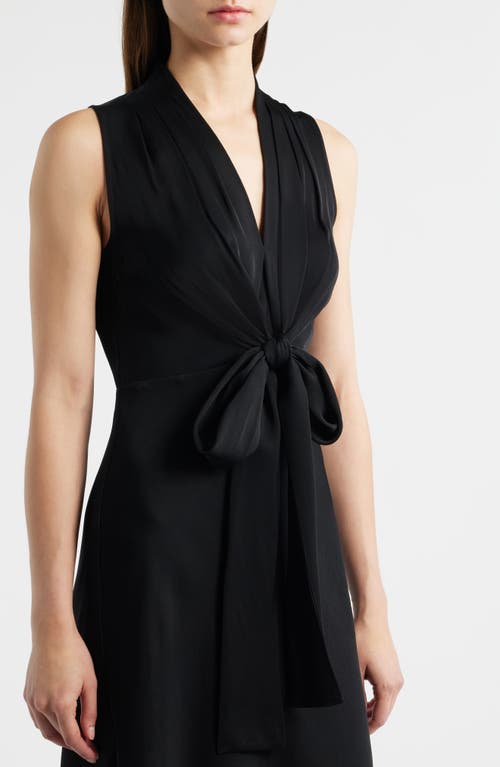 Kobi Halperin Lex Front Tie Midi Dress In Black