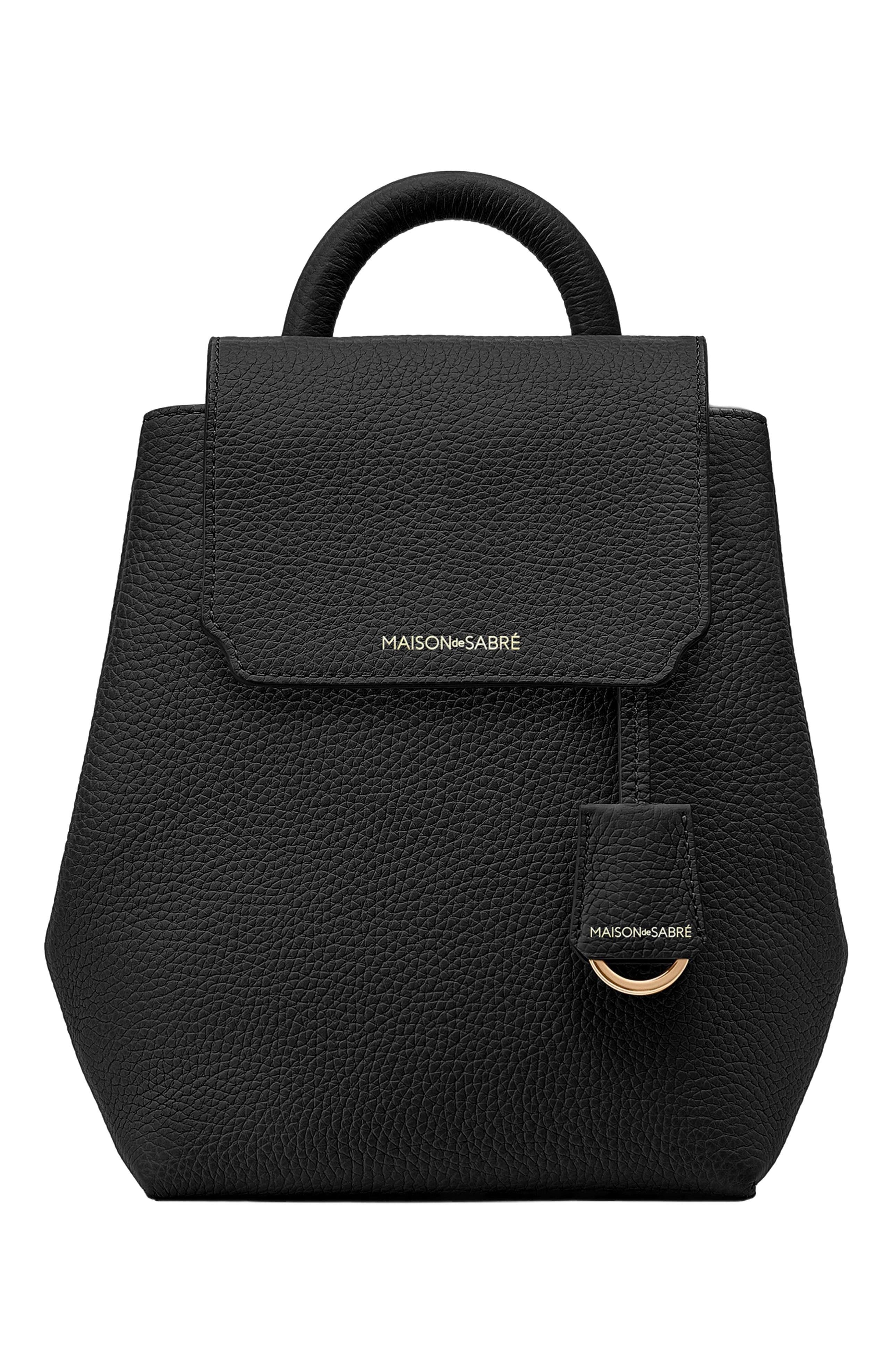 Mini Soft Leather Backpack, Alternate, color, Black Caviar
