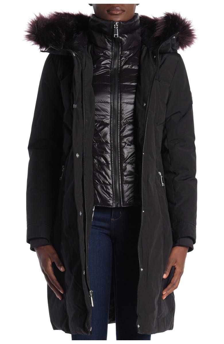 Nine West Removable Faux Fur Trimmed Hooded Parka, Alternate, color,