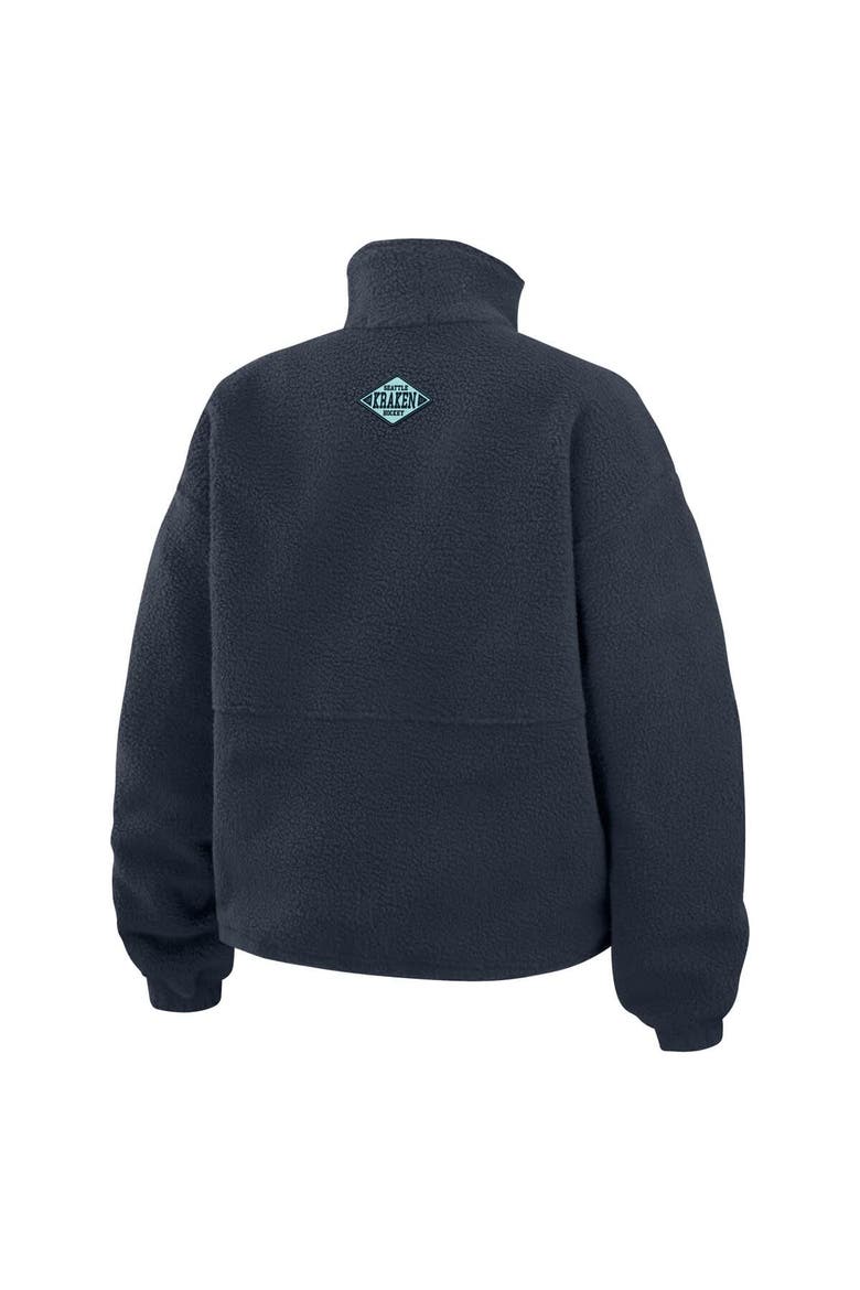 Women's WEAR by Erin Andrews  Deep Sea Blue Seattle Kraken Polar Fleece Half-Zip Jacket, Alternate, color, Navy
