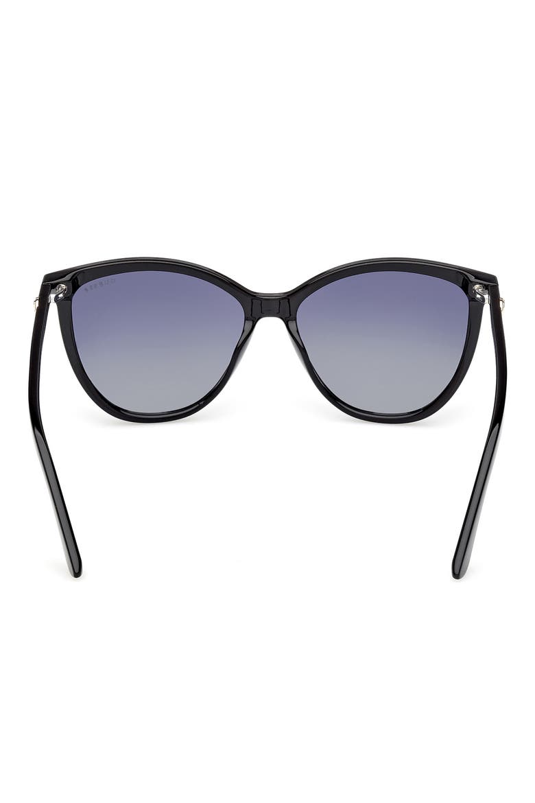 Cat Eye Sunglasses, Alternate, color, SHINY BLACK / SMOKE POLARIZED