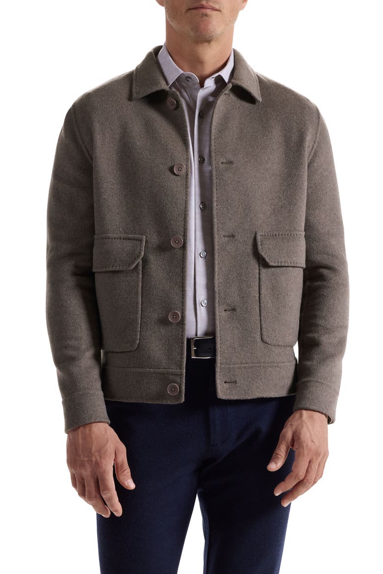 Felted Wool Blend Jacket, Main, color, WALNUT