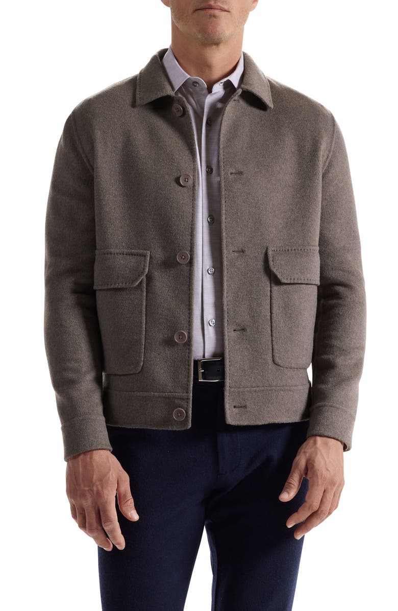 Bugatchi Felted Wool Blend Jacket, Main, color, Walnut
