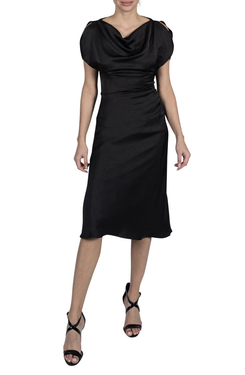 Julia Jordan Cowl Neck Satin Dress, Main, color, 