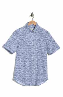 Bugatchi Miles OoohCotton® Navy Button-Up Shirt
