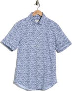 Bugatchi Miles OoohCotton® Navy Button-Up Shirt