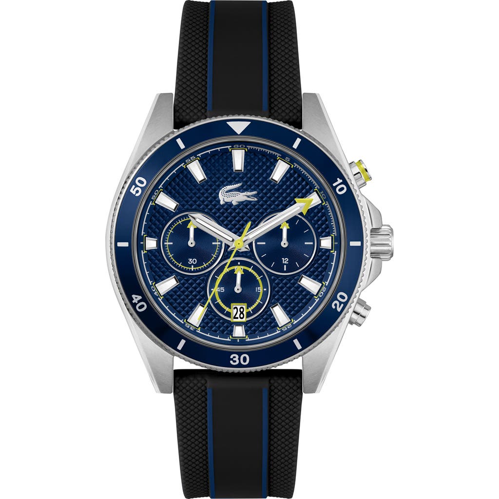 Lacoste Mainsail Chronograph Silicone Strap Watch, 43mm In Blue