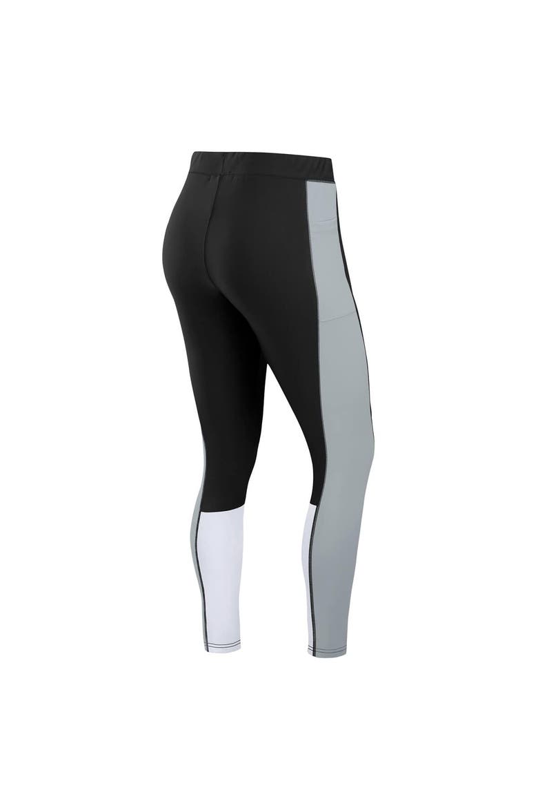 Women's WEAR by Erin Andrews Black/Gray Las Vegas Raiders Color-Block Leggings, Alternate, color, Black