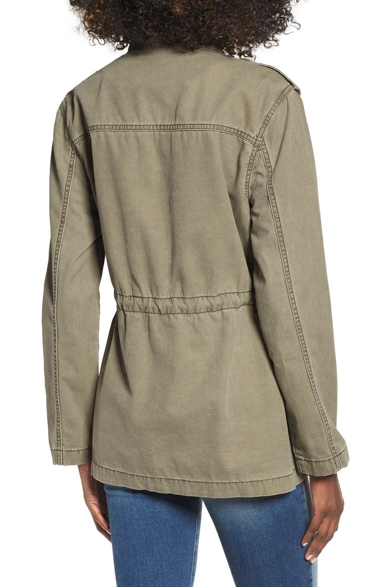 Cotton Canvas Anorak, Alternate, color, OLIVE BURNT