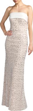 Mac Duggal Strapless Embellished Column Gown With Bow