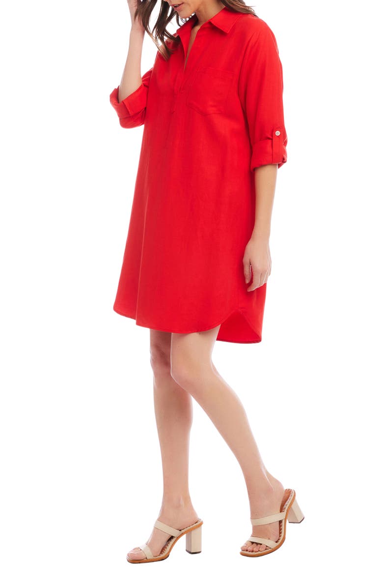 Karen Kane Roll Tab Sleeve Shirtdress, Alternate, color, 
