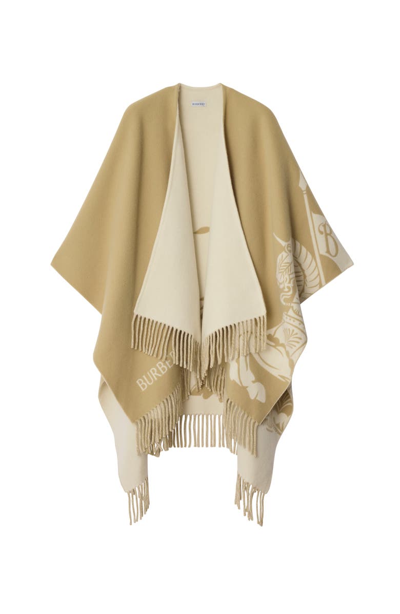 Burberry EKD Wool Cashmere Cape, Main, color, Sand