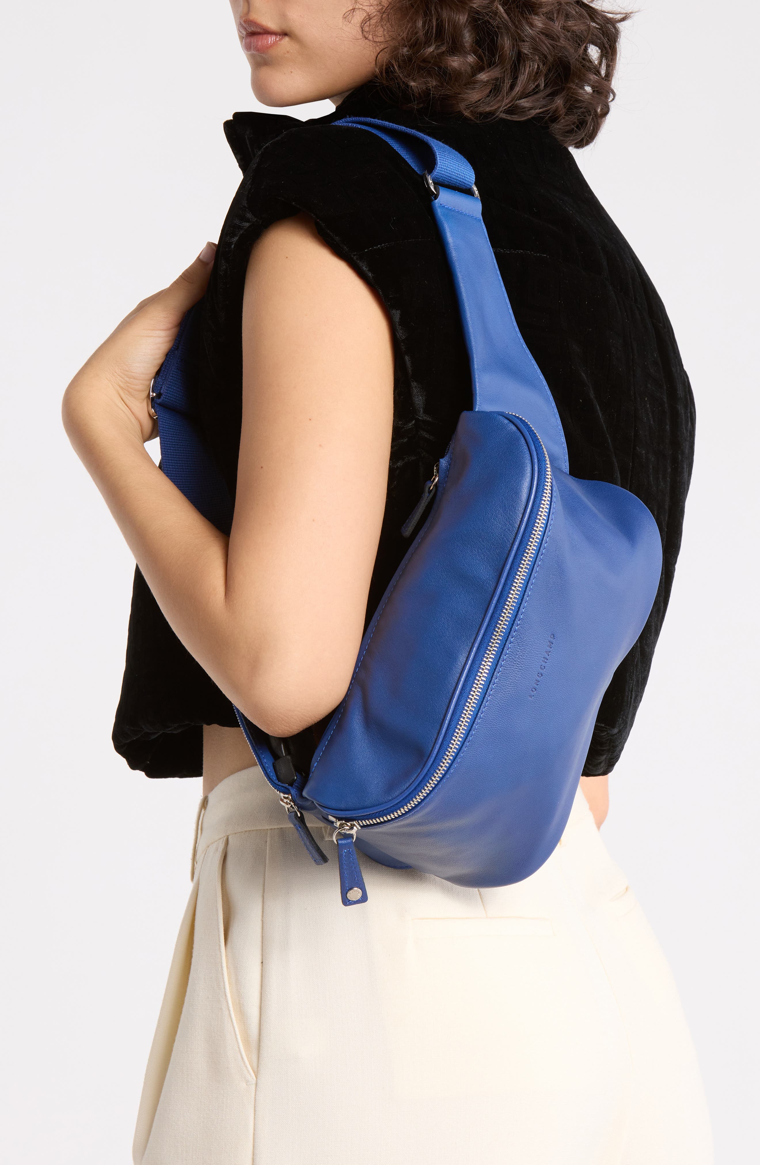 Parisis Leather Belt Bag, Alternate, color, BLUE