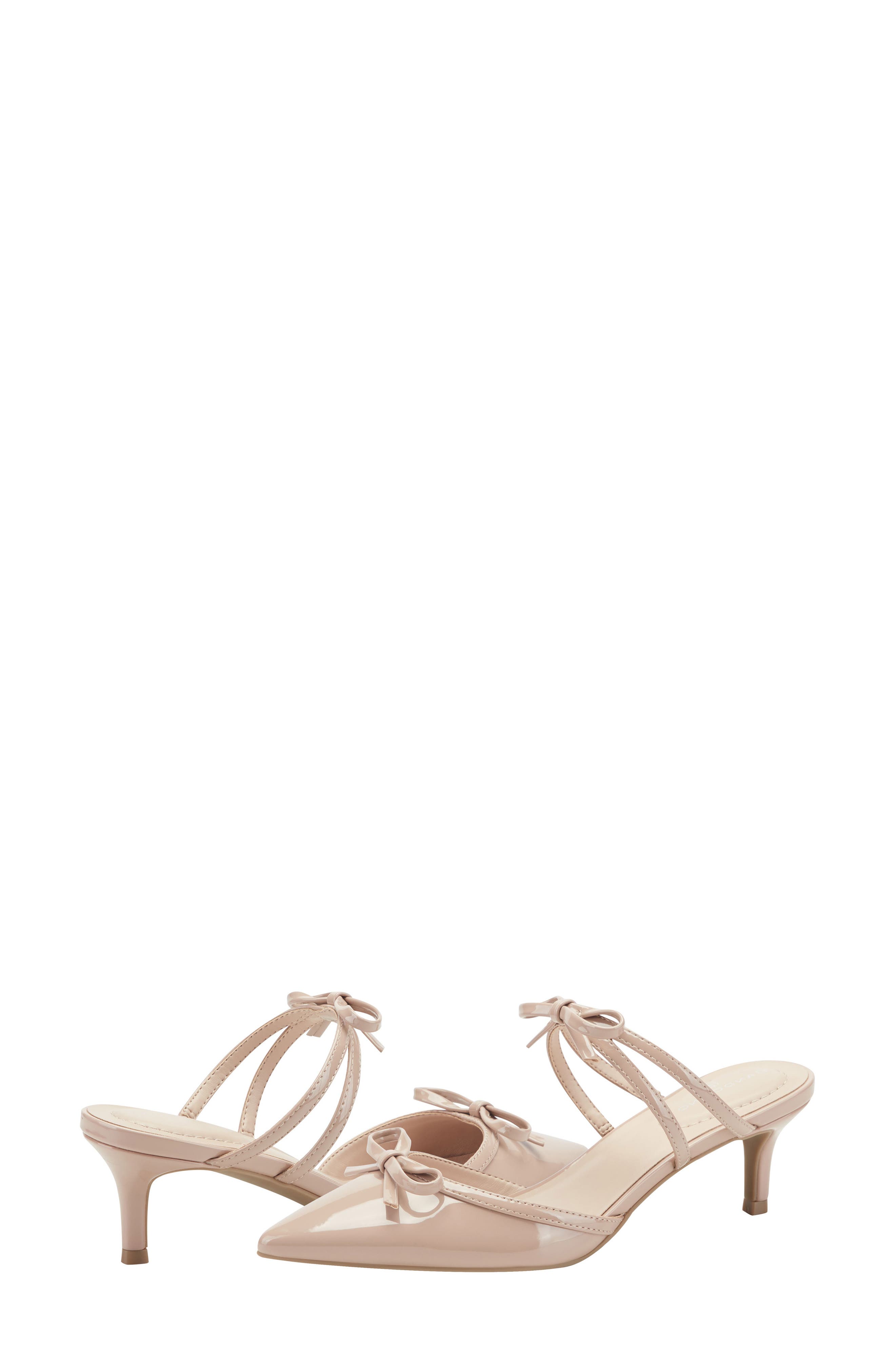 Meggin Patent Kitten Heel Mule, Alternate, color, BEIGE