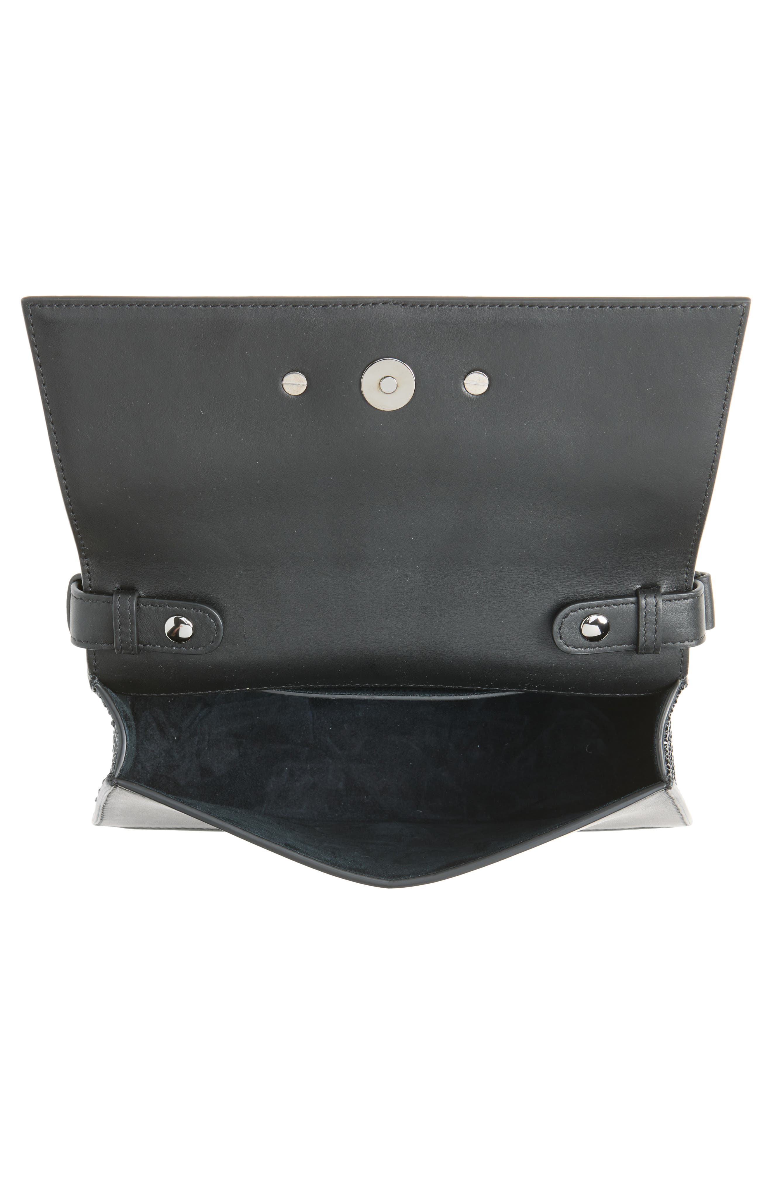 McQueen Mini Jeweled Shoulder Bag, Alternate, color, Black