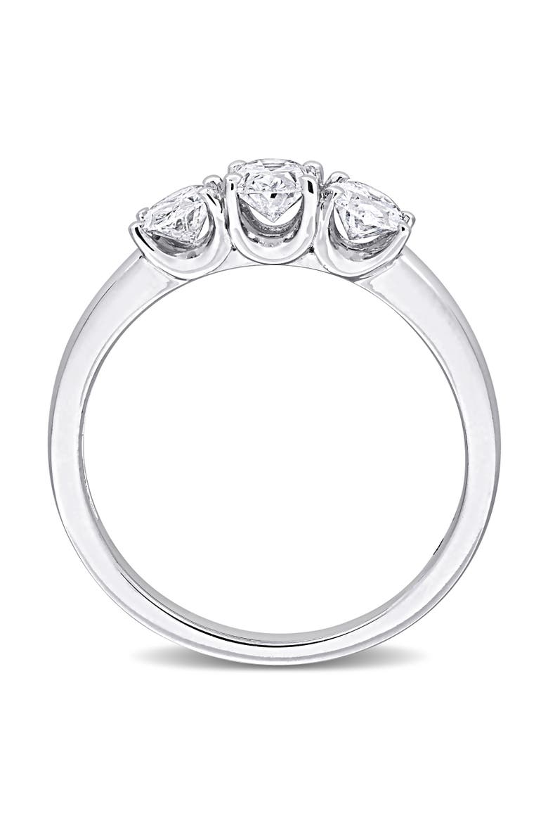Lab Grown Diamond Oval 3-Stone Ring 14k, Alternate, color, White Gold