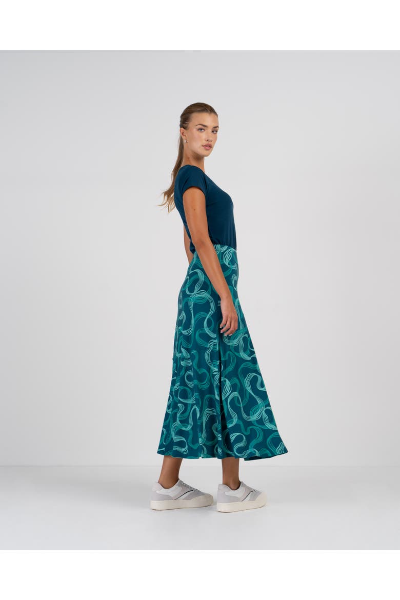 Lena Print Maxi Skirt, Alternate, color, Grey Teal Lena