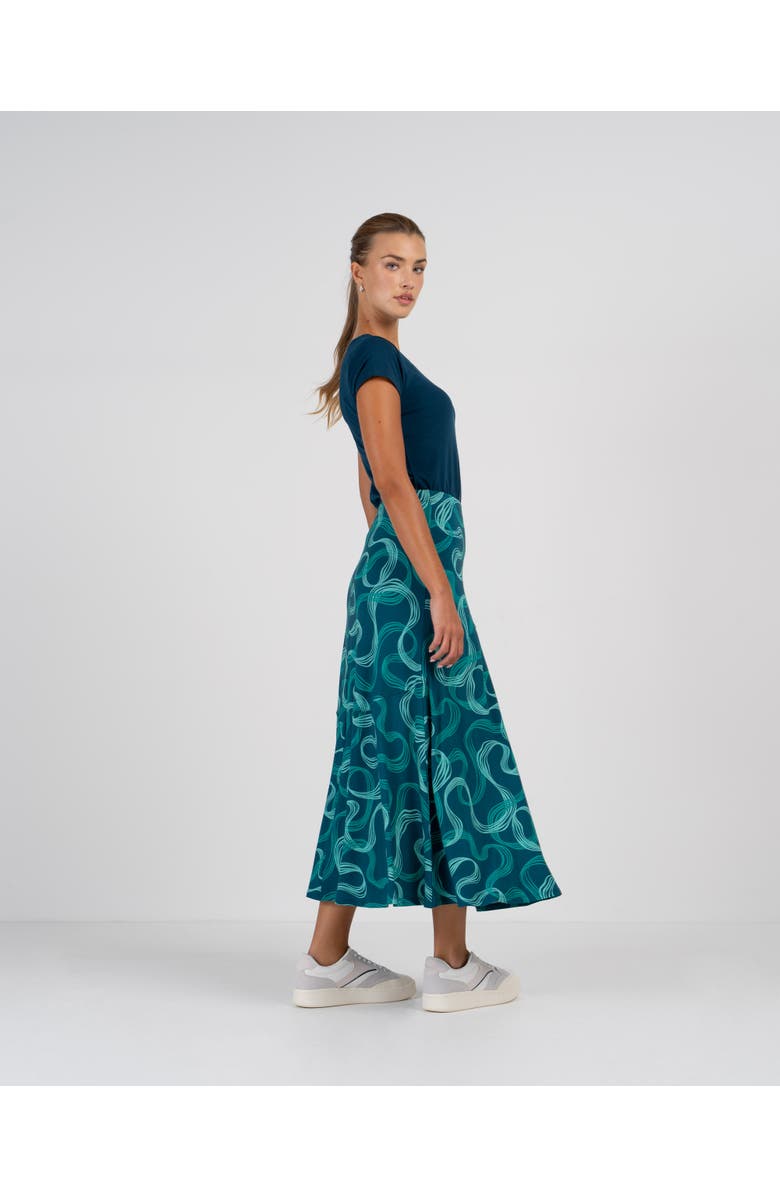 Kettlewell Lena Print Maxi Skirt, Alternate, color, Grey Teal Lena