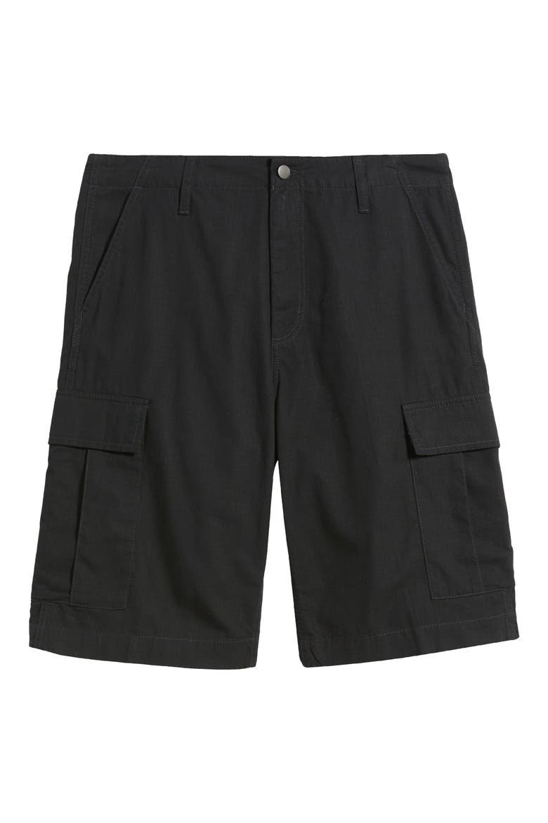 Cotton Ripstop Cargo Shorts, Alternate, color, BLACK (RINSED)