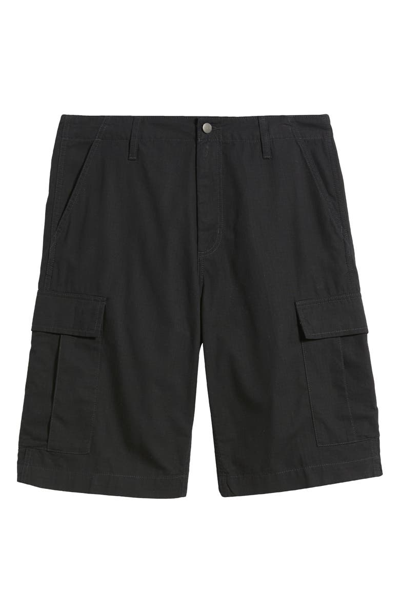 Carhartt Work In Progress Cotton Ripstop Cargo Shorts, Alternate, color, Black (Rinsed)