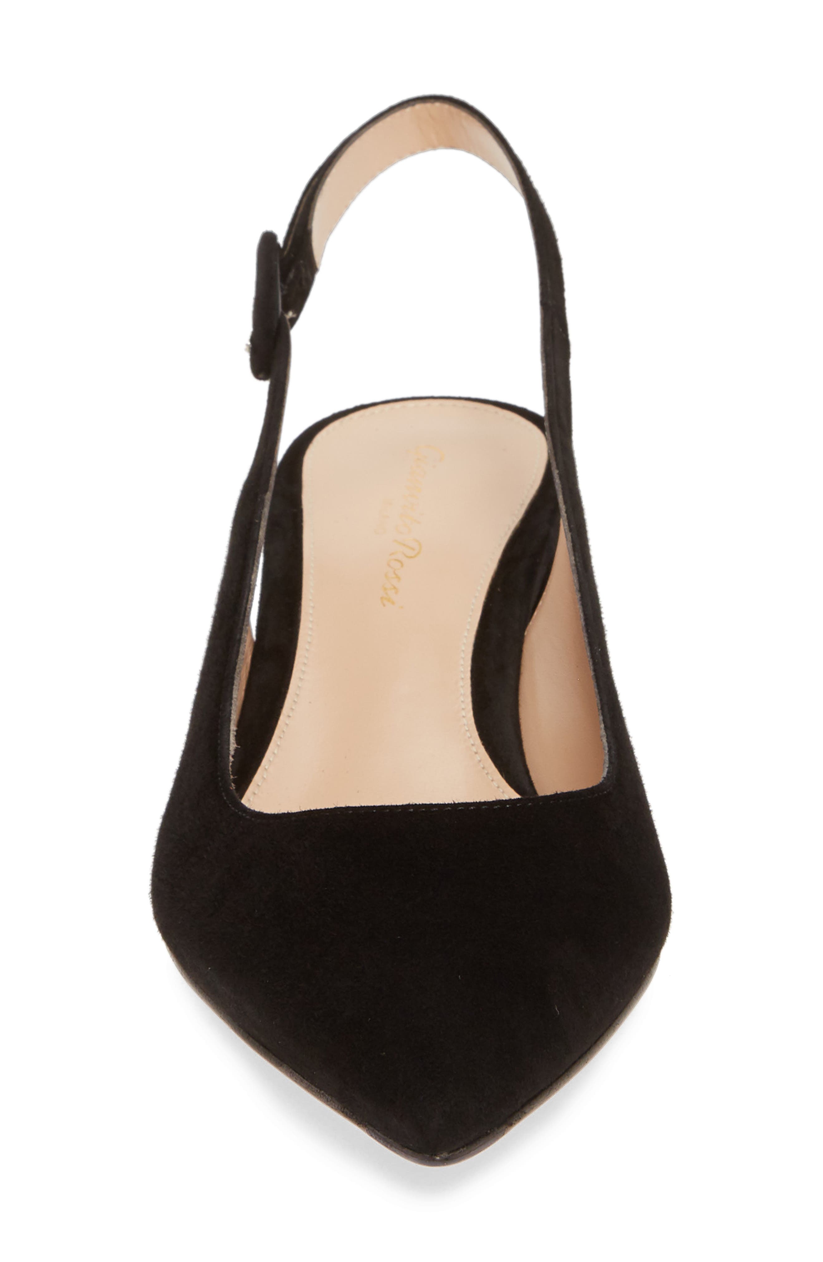 Gianvito Rossi Buckle Pointed Toe Slingback Pump, Alternate, color, 