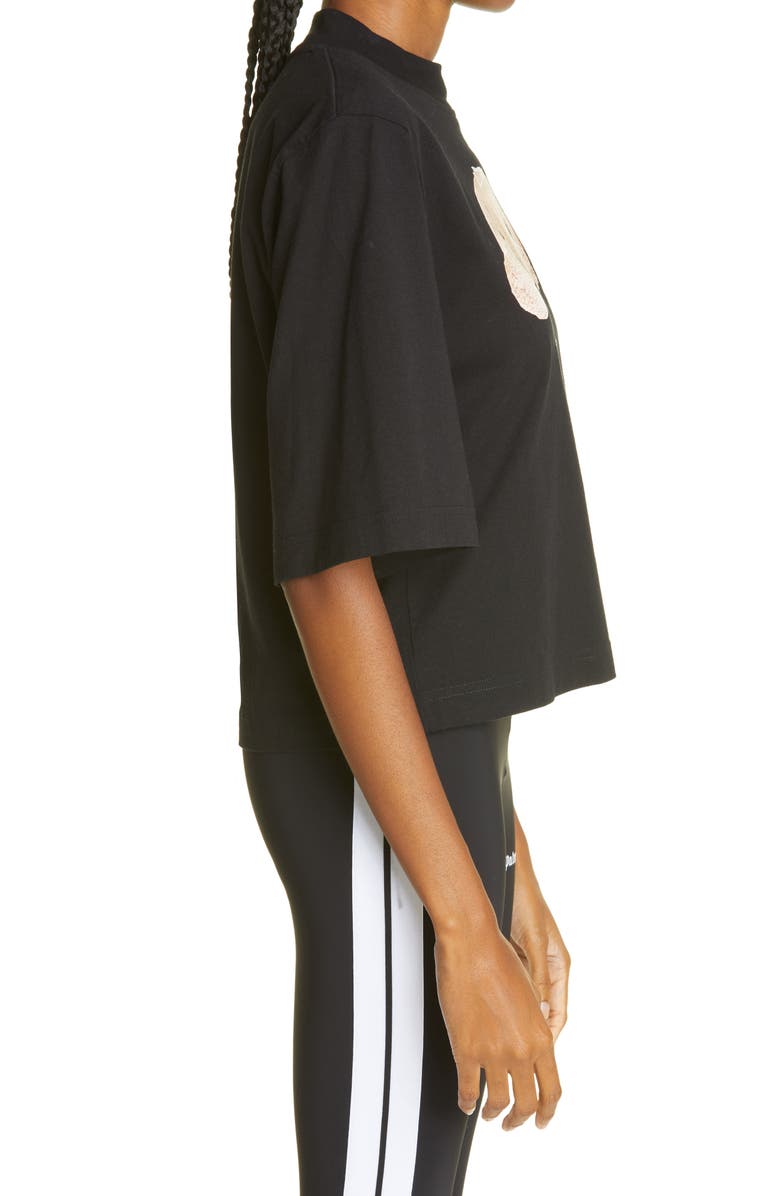 Palm Angels Bear Graphic Crop Cotton Tee, Alternate, color,