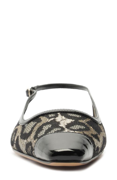 Alexandre Birman Olivia Cap Toe Lace Slingback Flat In Animal Print