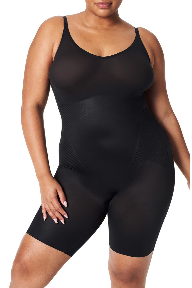 SPANXshape™ Invisible Mid-Thigh Bodysuit, Main, color, VERY BLACK