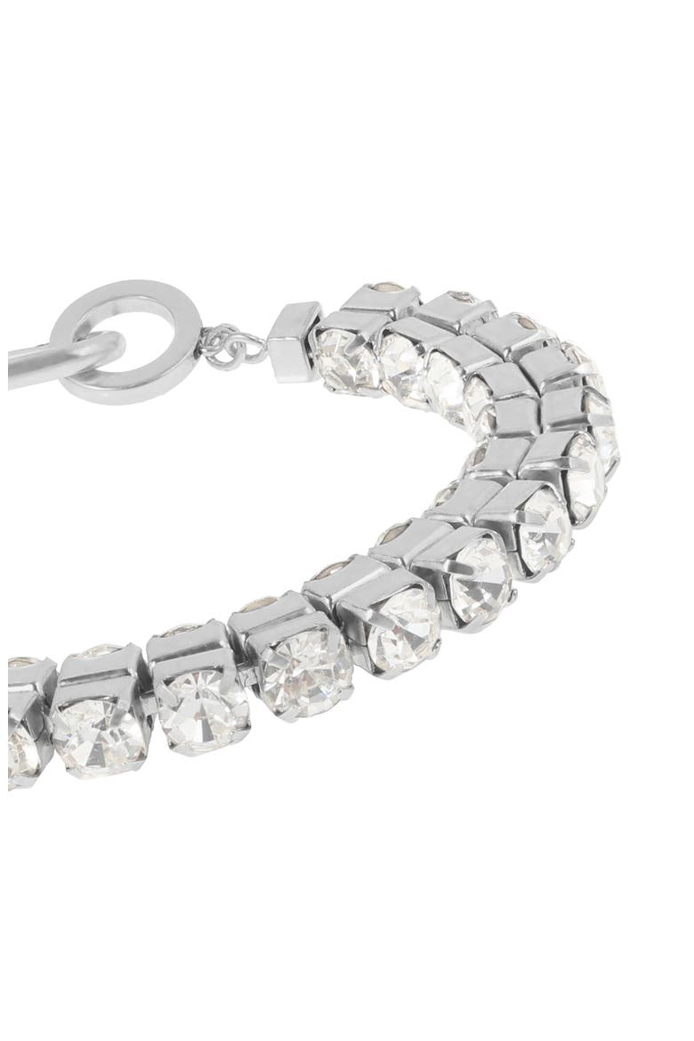 Double Crystal Flex Bracelet, Alternate, color, RHODIUM