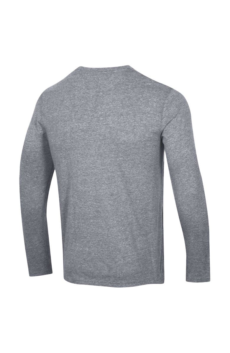 Champion Men's Champion Heather Gray Colorado Avalanche Tri-Blend Dual-Stripe Long Sleeve T-Shirt, Alternate, color, Heather Gray