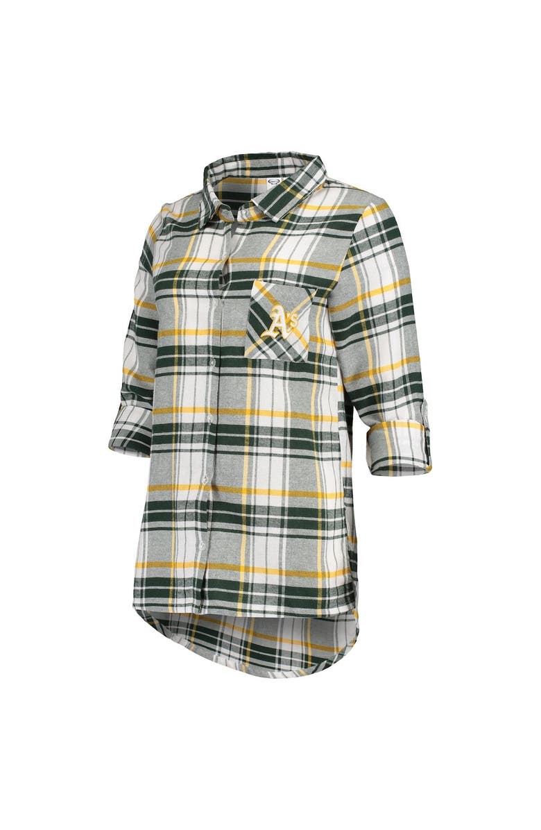 CONCEPTS SPORT Women's Concepts Sport Green/Gold Oakland Athletics Accolade Flannel Nightshirt, Alternate, color, Green