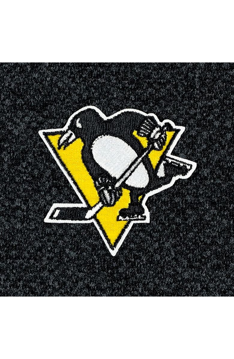 ANTIGUA Men's Antigua Heathered Black Pittsburgh Penguins Course Quarter-Zip Jacket, Alternate, color, Heather Black