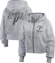 WEAR by Erin Andrews Women's WEAR by Erin Andrews Heather Gray San Antonio Spurs Speckled Radiator Full-Zip Hoodie