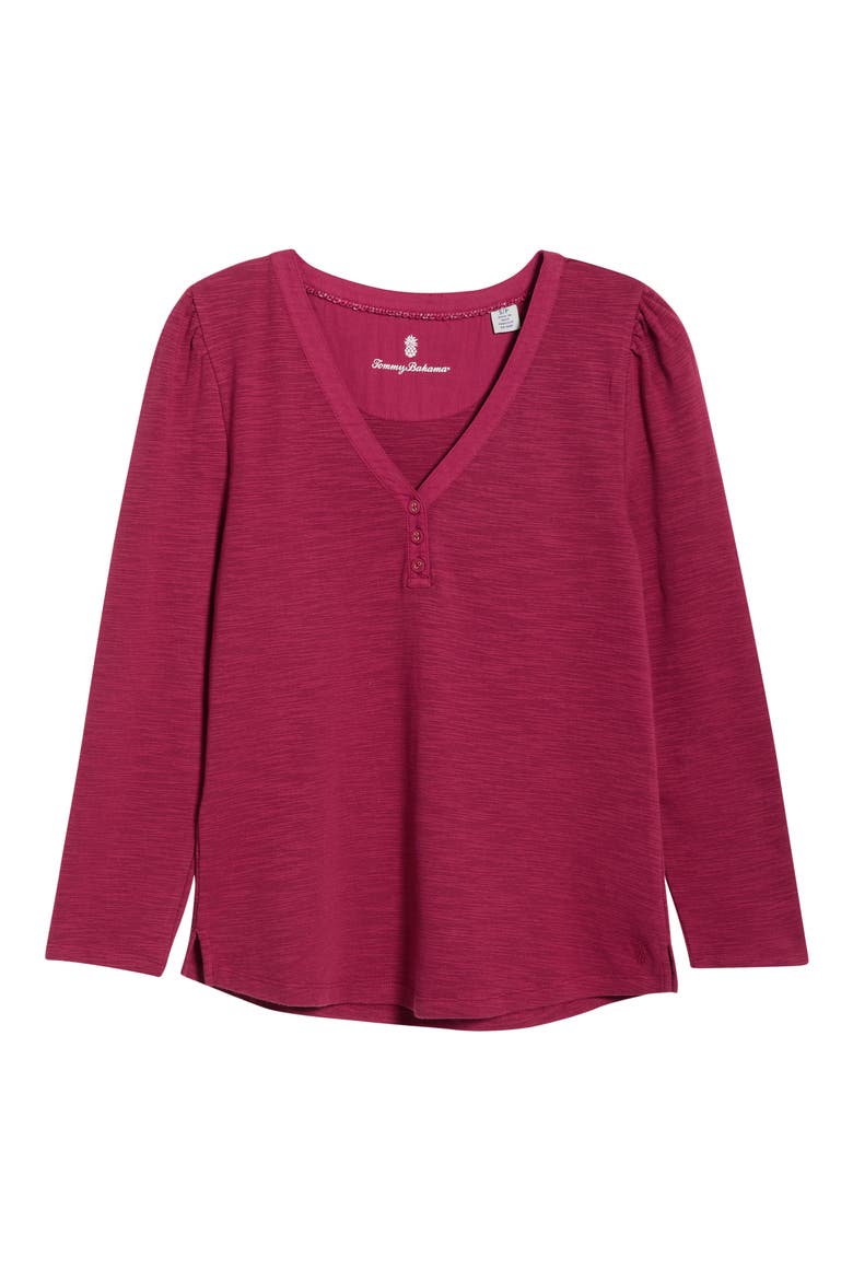 Ashby Stretch Cotton Slub Henley Top, Alternate, color, SANTA ANA