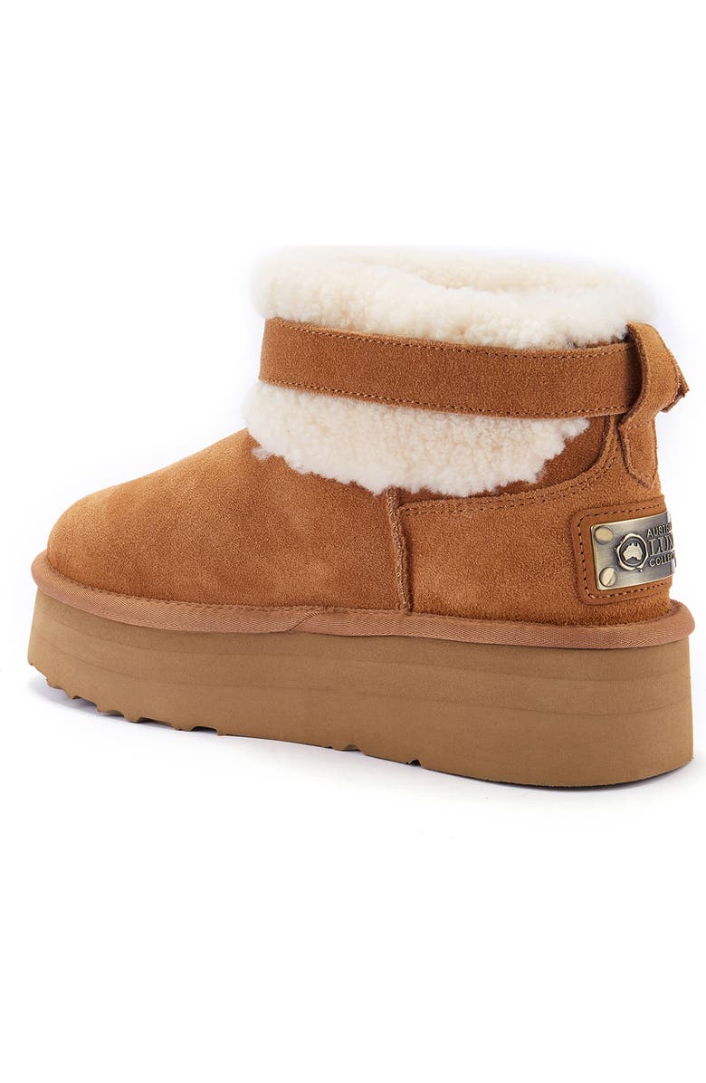 Australia Luxe Collective Eden Genuine Shearling Platform Bootie, Alternate, color, Chestnut