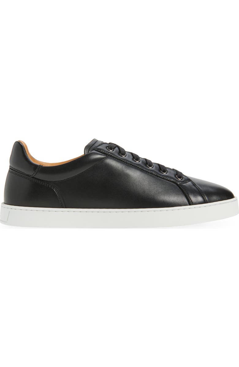 Magnanni Cote Lo Leather Sneaker, Alternate, color, Black Napa